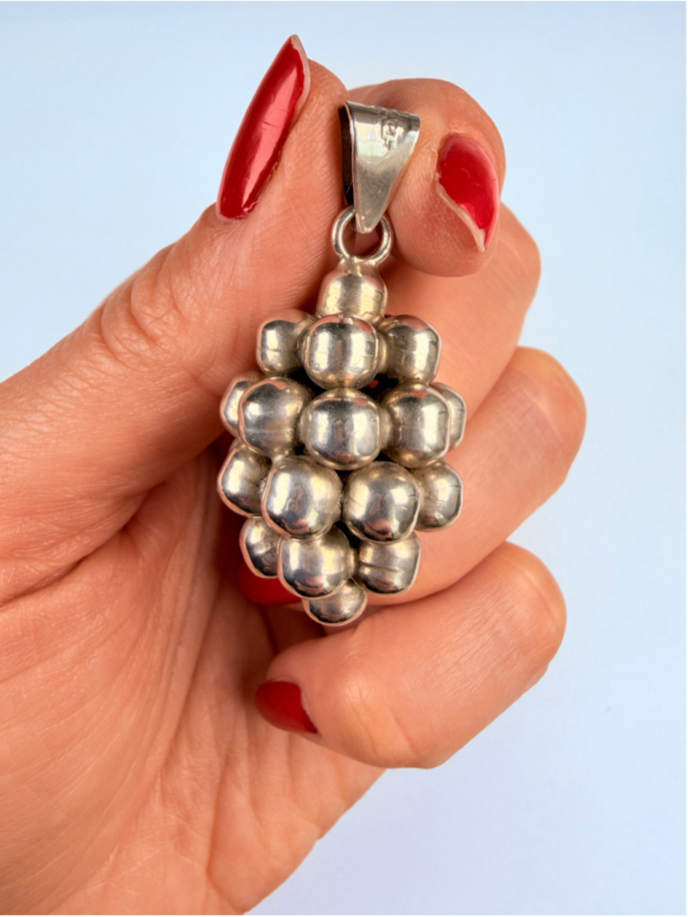 Pedro Castillo Caviar DNA Grape Cluster 925 Sterling Silver VTG Pendant Mexico - Picture 4 of 9